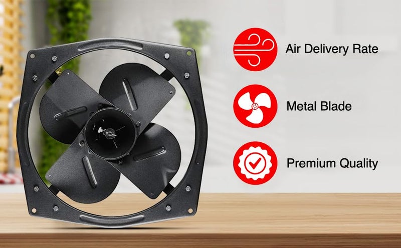 Almonard 15 inch Heavy Duty Single Phase (1400 RPM) Exhaust Fan, black - Image 3