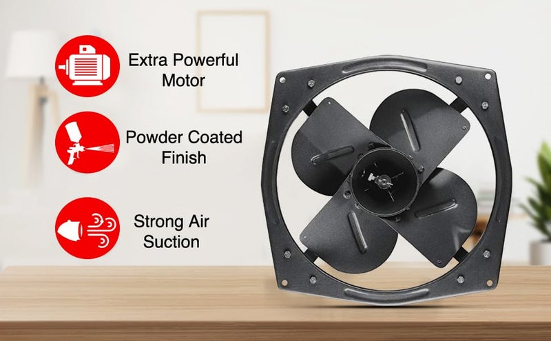 Almonard 15 inch Heavy Duty Single Phase (1400 RPM) Exhaust Fan, black - Image 4