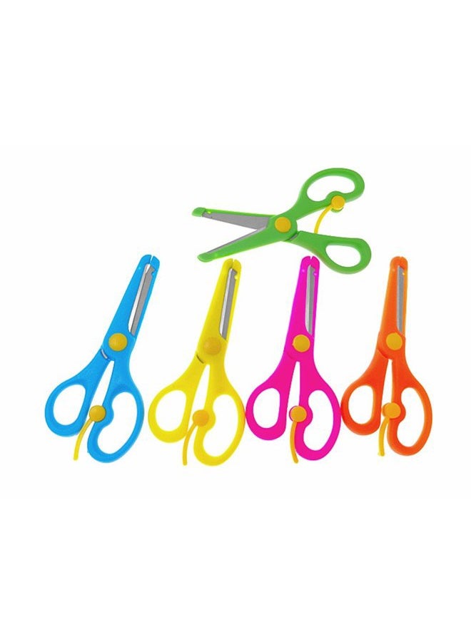 Kinteshun Children Scissors,Kids' Artwork Blunt Tip Anti-Pinch Shears Students Cutter Scissors for DIY Handcraft Projects(5pcs) - Image 1