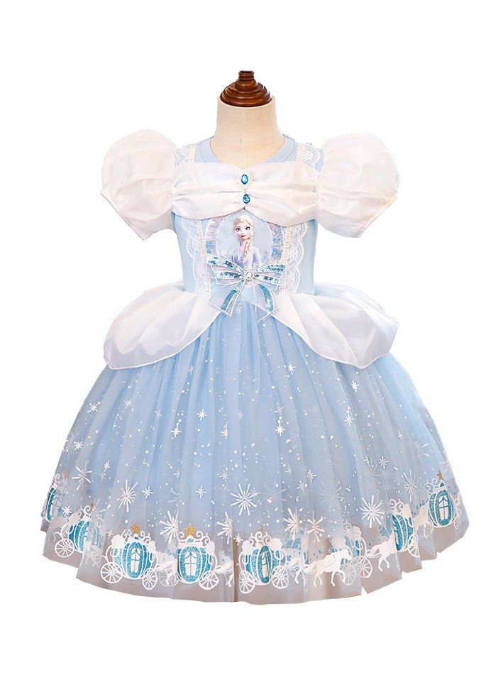 CALL PLAY Princess Dresses for Girls - Princess Costume with Long Cape for Girls Age 3-10 Year Old for Birthday Eid  Party - Image 1