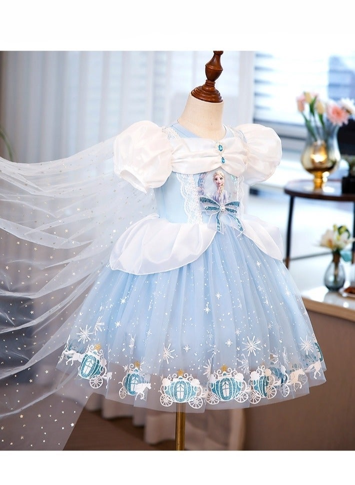 CALL PLAY Princess Dresses for Girls - Princess Costume with Long Cape for Girls Age 3-10 Year Old for Birthday Eid  Party - Image 5