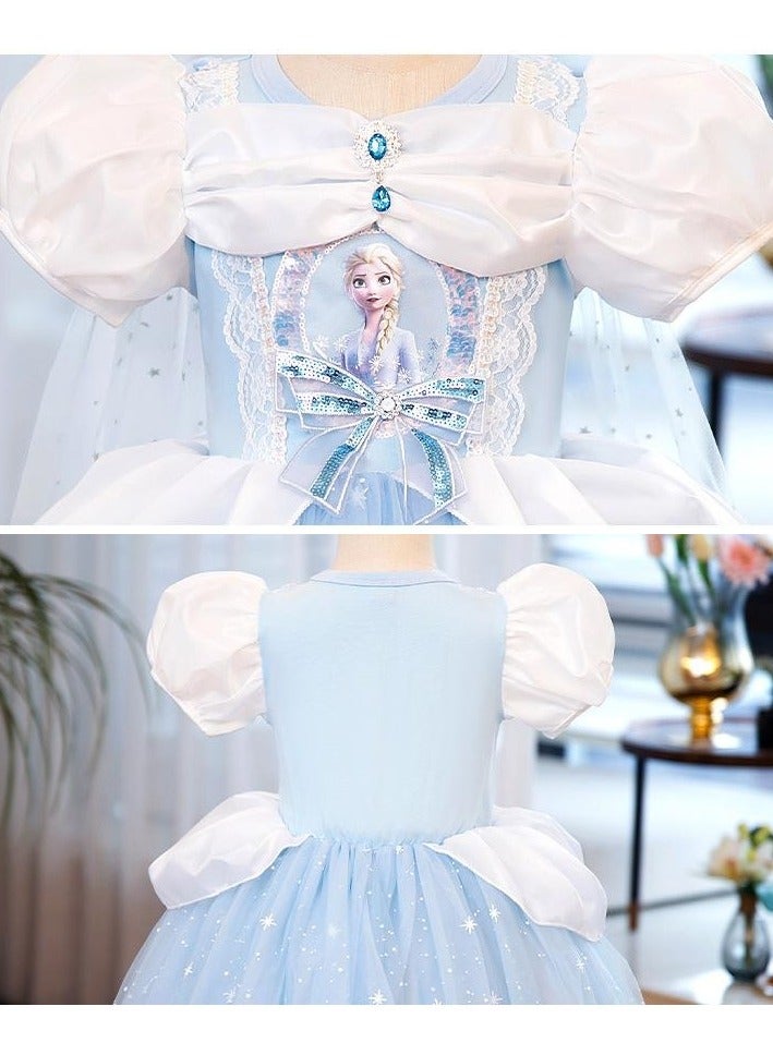 CALL PLAY Princess Dresses for Girls - Princess Costume with Long Cape for Girls Age 3-10 Year Old for Birthday Eid  Party - Image 3
