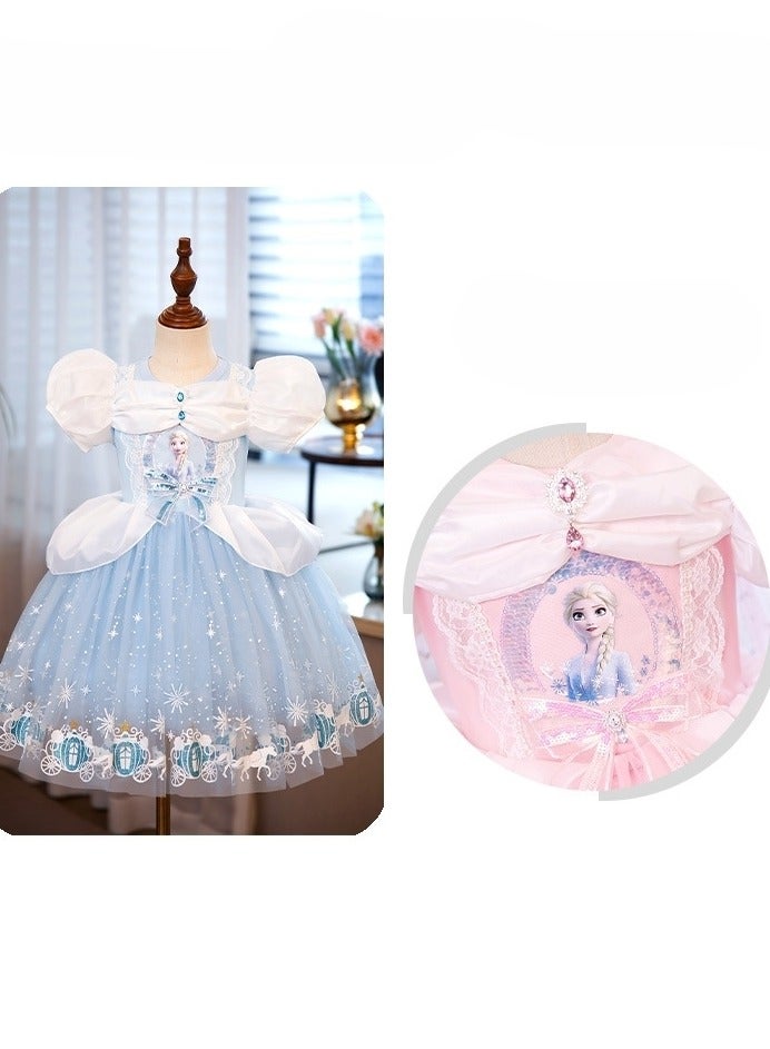 CALL PLAY Princess Dresses for Girls - Princess Costume with Long Cape for Girls Age 3-10 Year Old for Birthday Eid  Party - Image 4