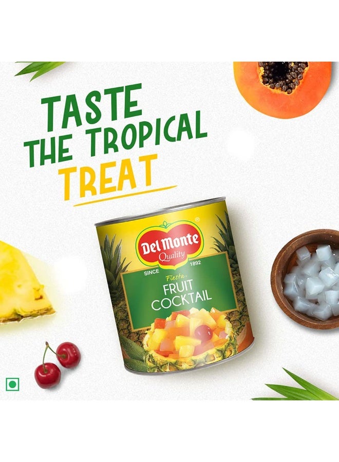 Del Monte Fiesta Fruit Cocktail, 439g | Canned Fruits| Bite Sized Fruits | Mixed Fruits | Pineapple | Papaya | Coco | Cherries pack of 2 - Image 5