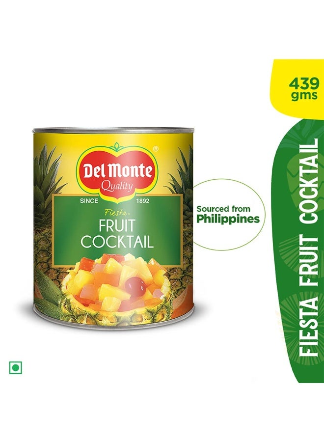 Del Monte Fiesta Fruit Cocktail, 439g | Canned Fruits| Bite Sized Fruits | Mixed Fruits | Pineapple | Papaya | Coco | Cherries pack of 2 - Image 3