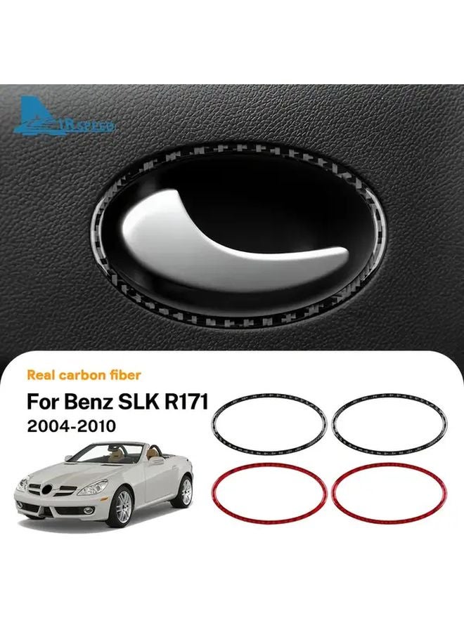 ملصقات تقليم ألياف الكربون الحمراء لمقبض الباب الداخلي لإطار مرسيدس بنز SLK R171 - Image 1