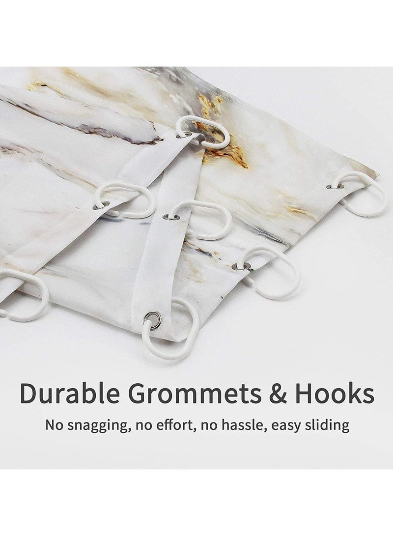 Grey Gold Marble Shower Curtain Liner 70 x 70in, Waterproof Abstract Modern Shower Curtain for Standard Bathtub, Luxury Shower Curtain for Bathroom Decor, Washable Fabric Shower Curtain Set - Image 4