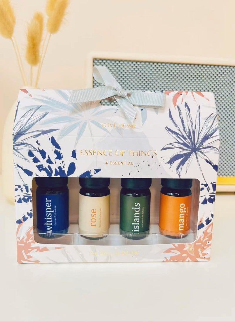 Laseta 4pcs x 10 mL Essential Oils Suit Water Soluble Aromatherapy Essential Oil (Mango,Islands,Rose,Whisper ) Aromatherapy Diffuser Oil for Humidifier, Aroma Diffuser - Image 1
