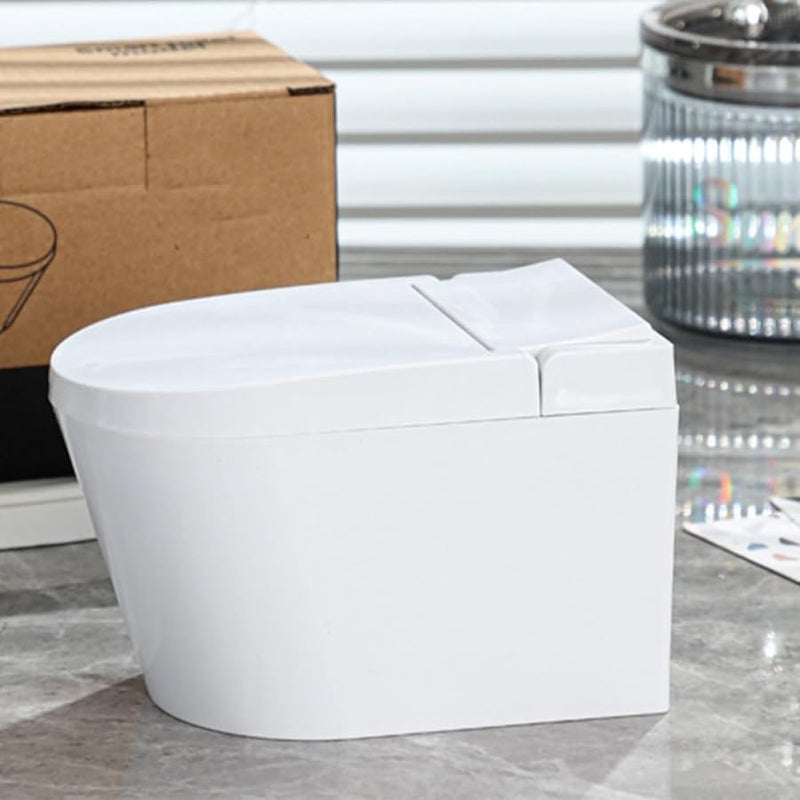 علبة سجائر مصغرة من البلاستيك الأبيض مثبتة على الحائط بغطاء على شكل مرحاض لحاوية أعقاب السجائر للحمامات الداخلية - Image 5