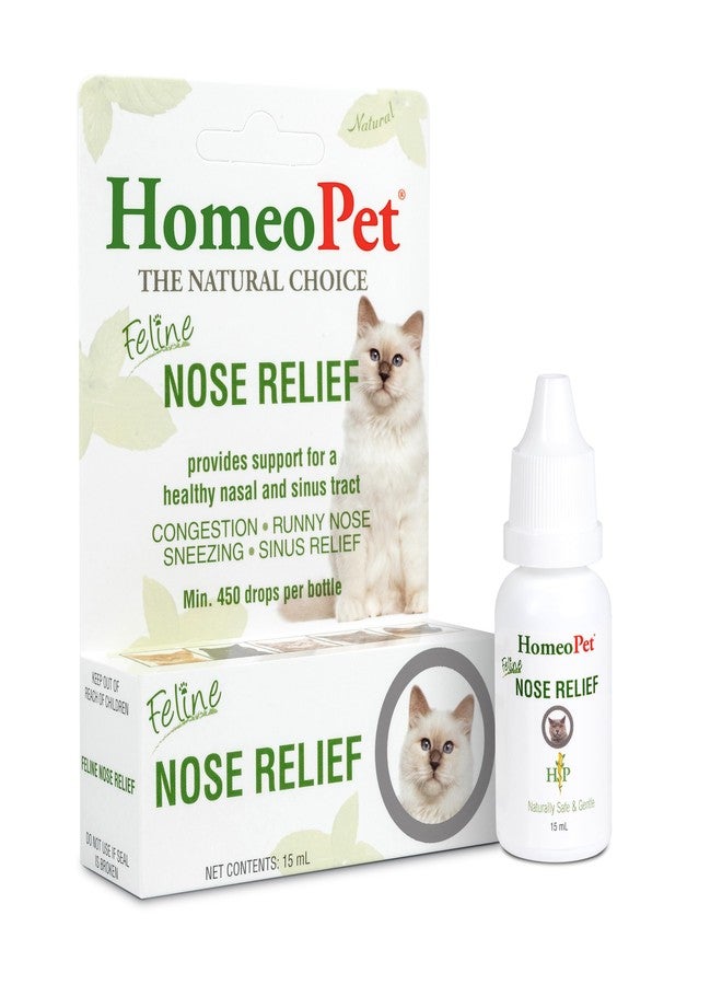 HomeoPet Feline Nose Relief, Safe and Natural Nasal and Sinus Supplement for Cats, 15 Milliliters - Image 1