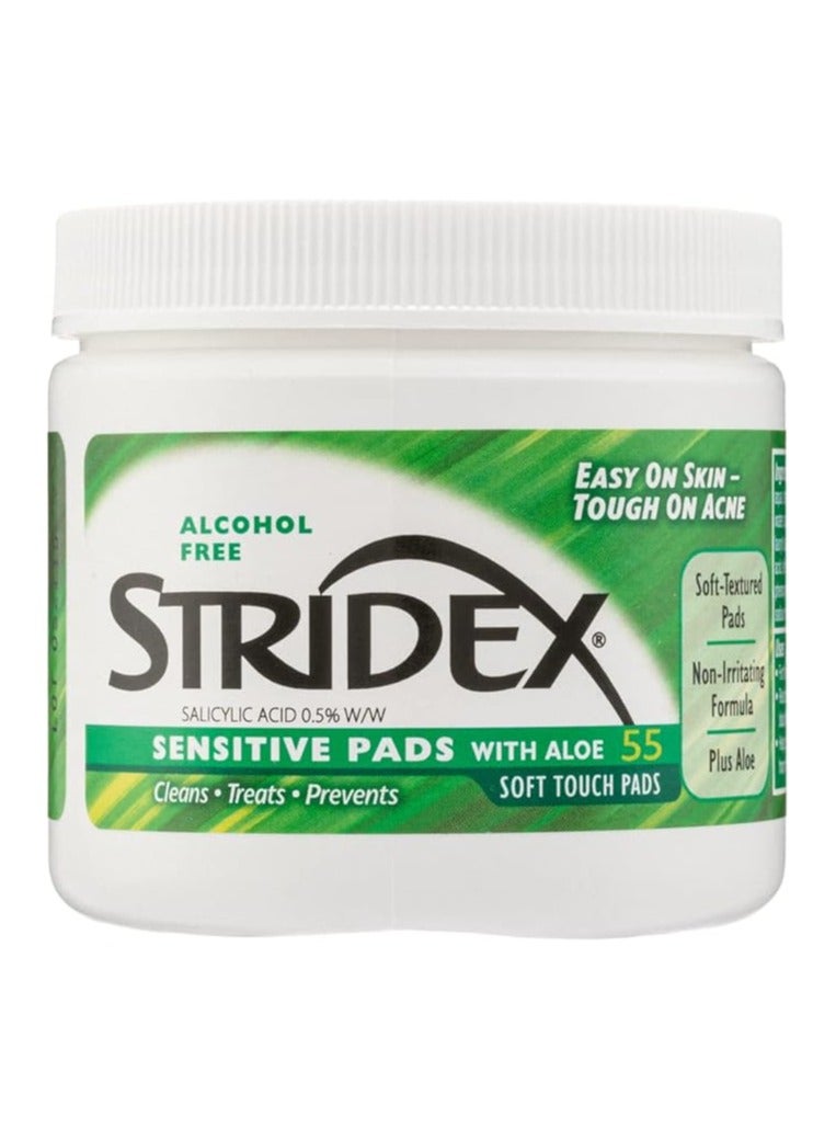 سترايدكس ضمادات حب الشباب للعناية اليومية بالصبار للبشرة الحساسة 55 قطعة - Image 2