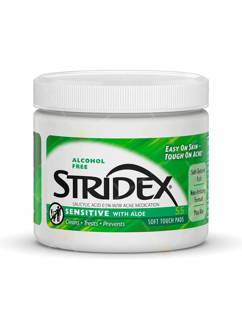 سترايدكس ضمادات حب الشباب للعناية اليومية بالصبار للبشرة الحساسة 55 قطعة - Image 1