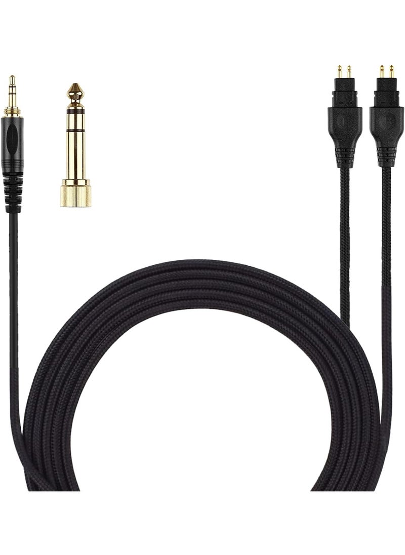 اووكاي [مُحسَّن] كابل صوت بديل متوافق مع سماعات الرأس Sennheiser HD650، HD600، HD580، HD660S، HD58X، HD565، HD545، HD535، Massdrop HD6XX المضفرة من النايلون بطول 1.2 متر/4 أقدام (أسود)  - Image 1
