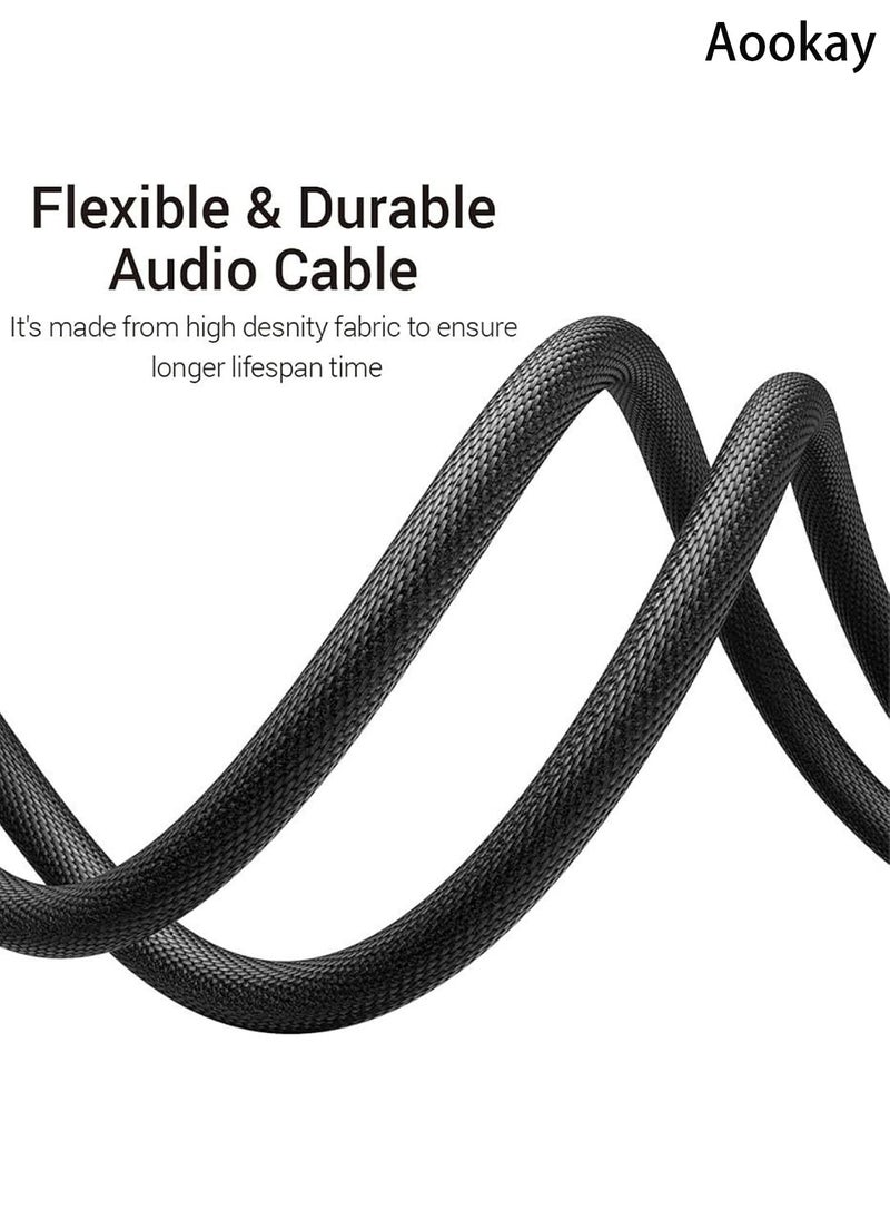 اووكاي [مُحسَّن] كابل صوت بديل متوافق مع سماعات الرأس Sennheiser HD650، HD600، HD580، HD660S، HD58X، HD565، HD545، HD535، Massdrop HD6XX المضفرة من النايلون بطول 1.2 متر/4 أقدام (أسود)  - Image 3