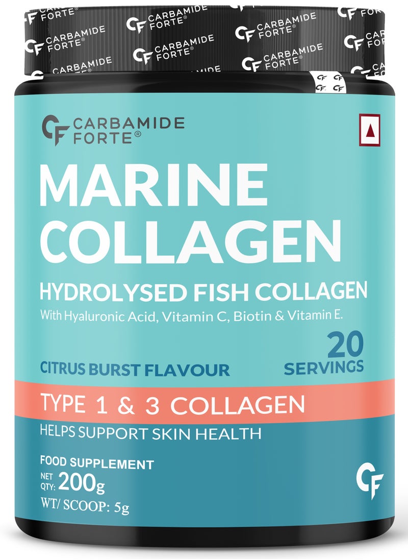CARBAMIDE FORTE Marine Collagen Powder Supplement, 200g Powder  - Image 1