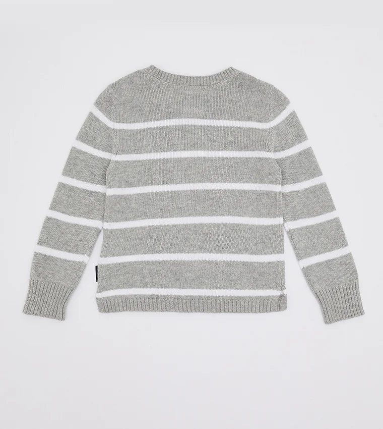 بيفرلي هيلز بولو كلوب كنزة بأزرار على الكتف مخططة