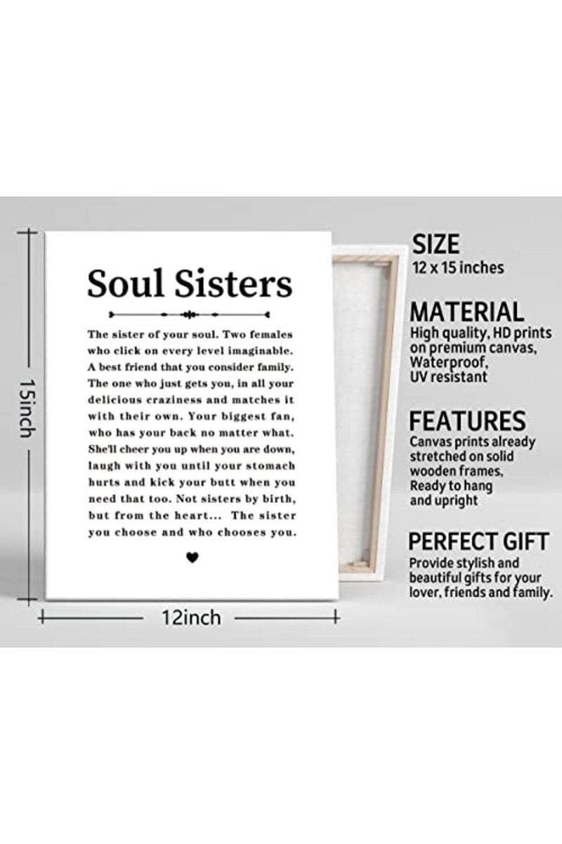 WKYAER Soul Sisters Motivational Canvas Art - Image 3