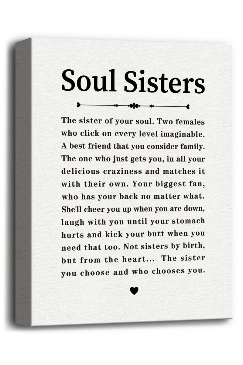WKYAER Soul Sisters Motivational Canvas Art - Image 1