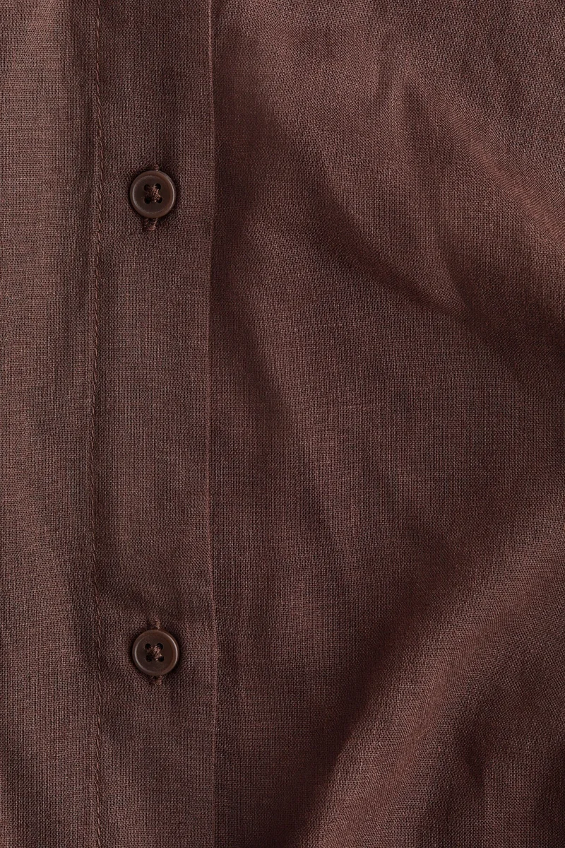 H&M  Linen-blend shirt dress for Women | Best Price UAE