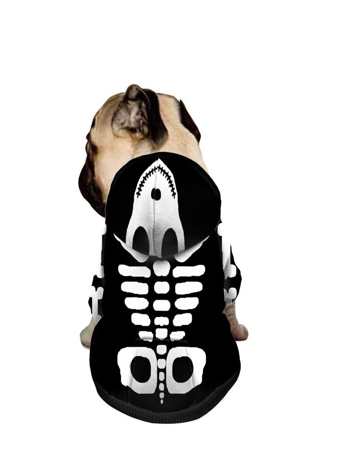 Howilath Halloween Skeleton Print Dog Hoodies for Medium Dogs, Soft Cozy Puppy Sweatshirt Pet Hooded Dog Cold Weather Clothes -S - Image 3