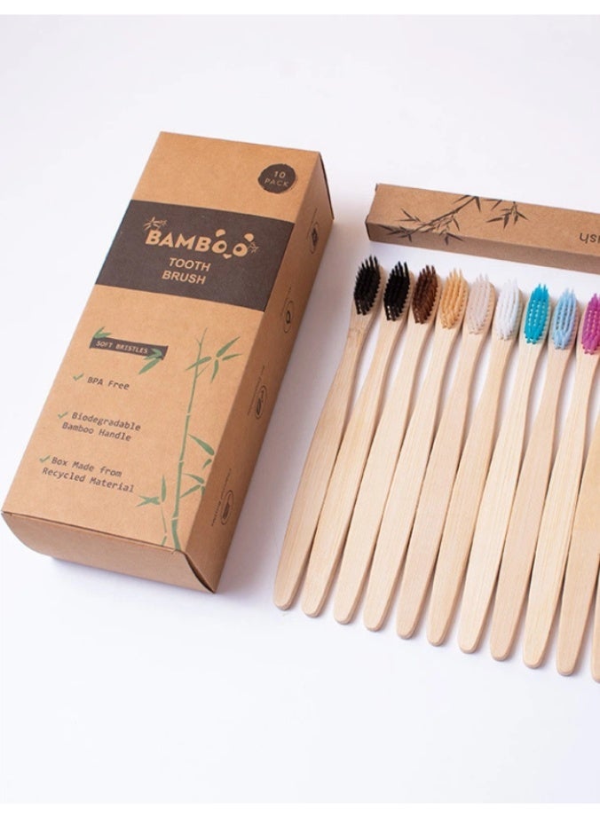 Bamboo 4-pack hotel and homestay bamboo toothbrushes - Image 4