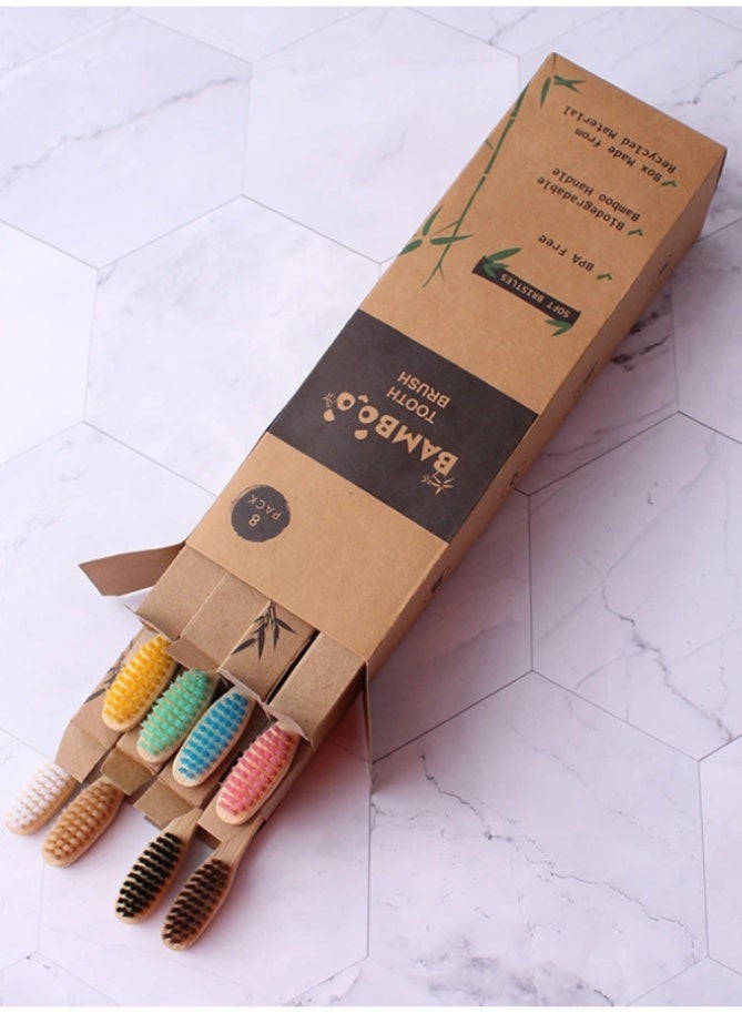 Bamboo 4-pack hotel and homestay bamboo toothbrushes - Image 3