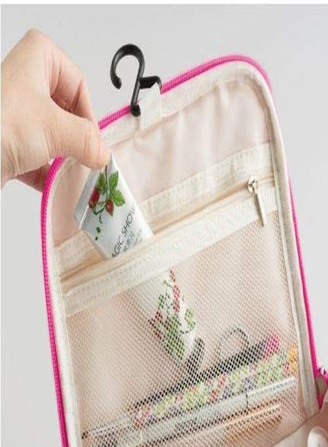 ERHETUS Multipurpose Large Cosmetic Bag For Women | Makeup Pouch For Travel | Toiletry Bags With Hook For Hanging | Waterproof Grooming Kit Storage Pouches For Men,14 Cm (Pink) - Image 5