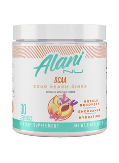 Alani Nu BCAA Sour Peach Ring | Branch Chain Essential Amino Acids | 2:1:1 Formula | Supplement Powder | Muscle Recovery Vitamins for Post-Workout | 30 Servings  - Image 1