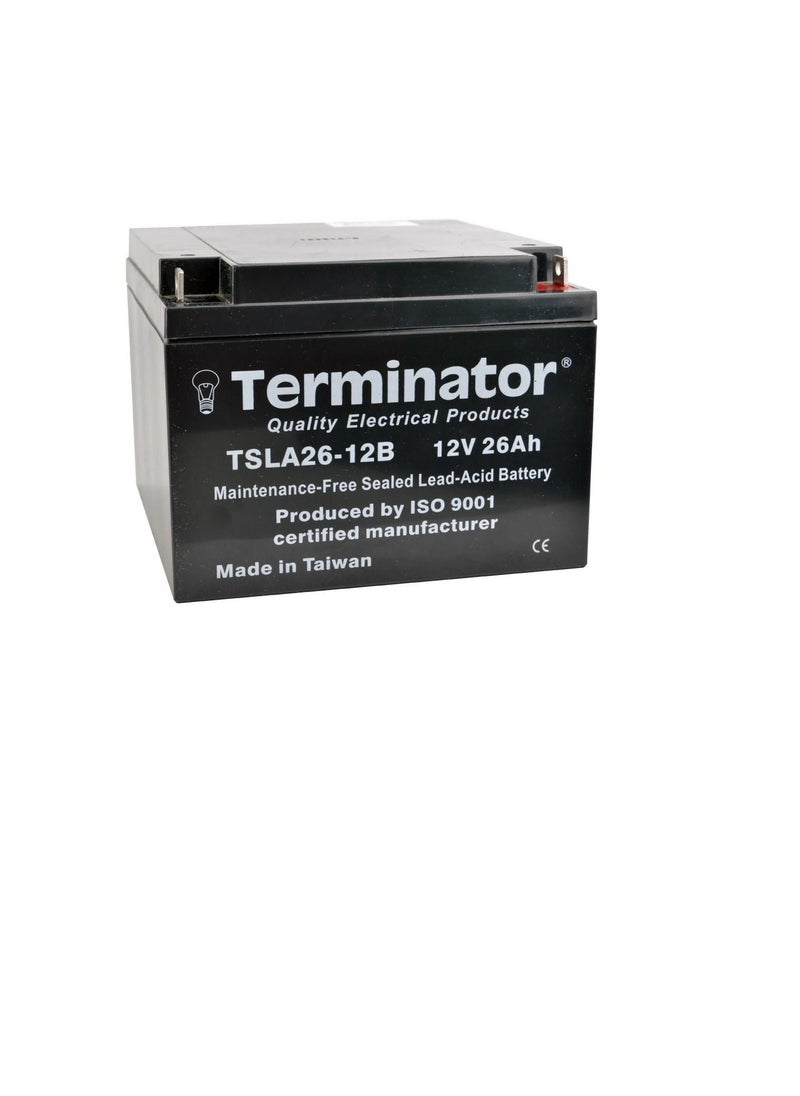 Terminator Sealed Lead Acid Battery 12V-26Ah TSLA 26-12 - pzsku/Z2987B4B117105B5D4413Z/45/_/1669293571/9a7b93c6-f4f8-4bee-8065-ef225cb6e8d7