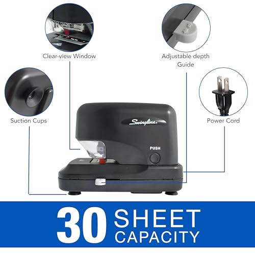 Swingline Cartridge Electric Stapler, 30 Sheet Capacity, Jam Free, includes 5000 Staple Cartridge, Black (69008) - Image 4
