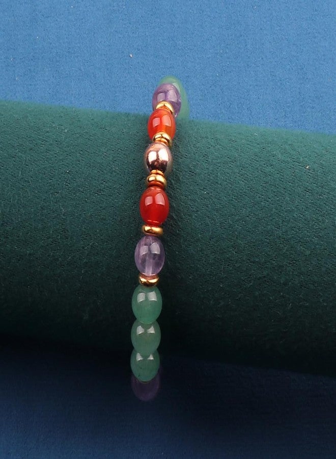 KSQS Healing Stone Bead Bracelet for Women, Natural Gemstones Balance Protection Bracelet, Spiritual Crystal Beads Bracelet Anxiety Relief with Meaning Card(#45) - Image 4