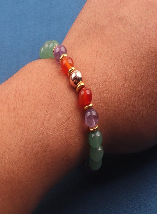 KSQS Healing Stone Bead Bracelet for Women, Natural Gemstones Balance Protection Bracelet, Spiritual Crystal Beads Bracelet Anxiety Relief with Meaning Card(#45) - Image 5
