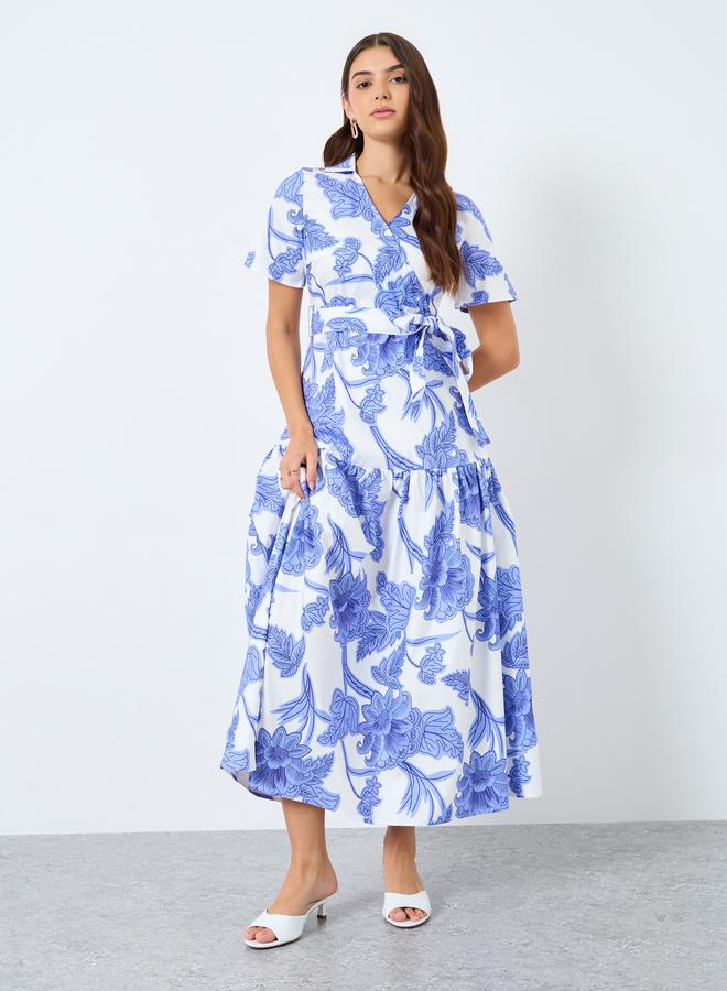 ستايلي فستان طويل بطبعة زهور - Image 1