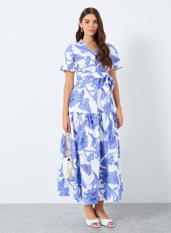 ستايلي فستان طويل بطبعة زهور - Image 2