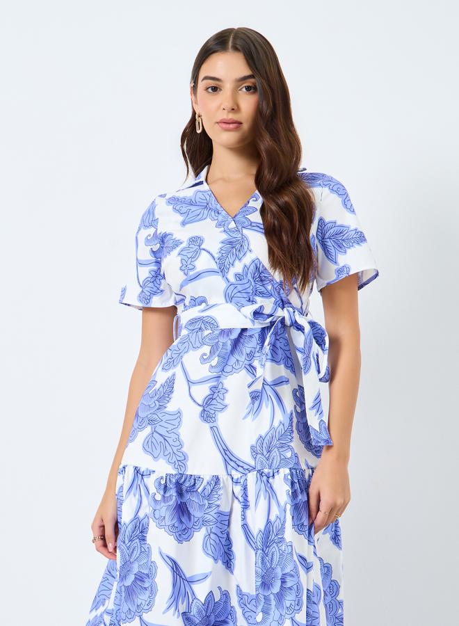 ستايلي فستان طويل بطبعة زهور - Image 3