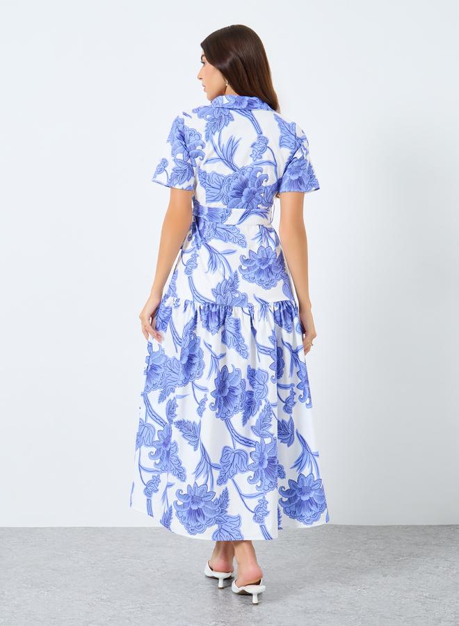 ستايلي فستان طويل بطبعة زهور - Image 5