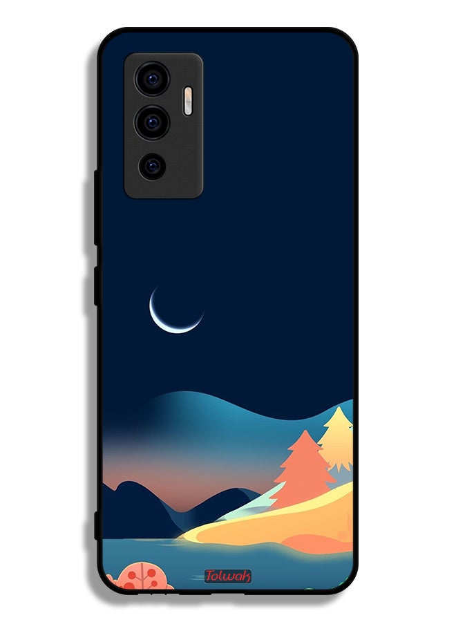 Tolwak Vivo V23e Protective Case Cover Moon Abstract Drawing Art - Image 2