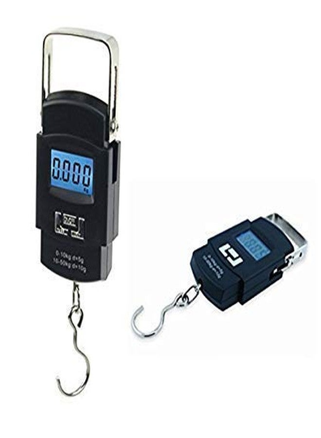 ShopAIS Weighing Scale Digital Portable Hook Type with Temp (Black, 50 Kg) - Image 1