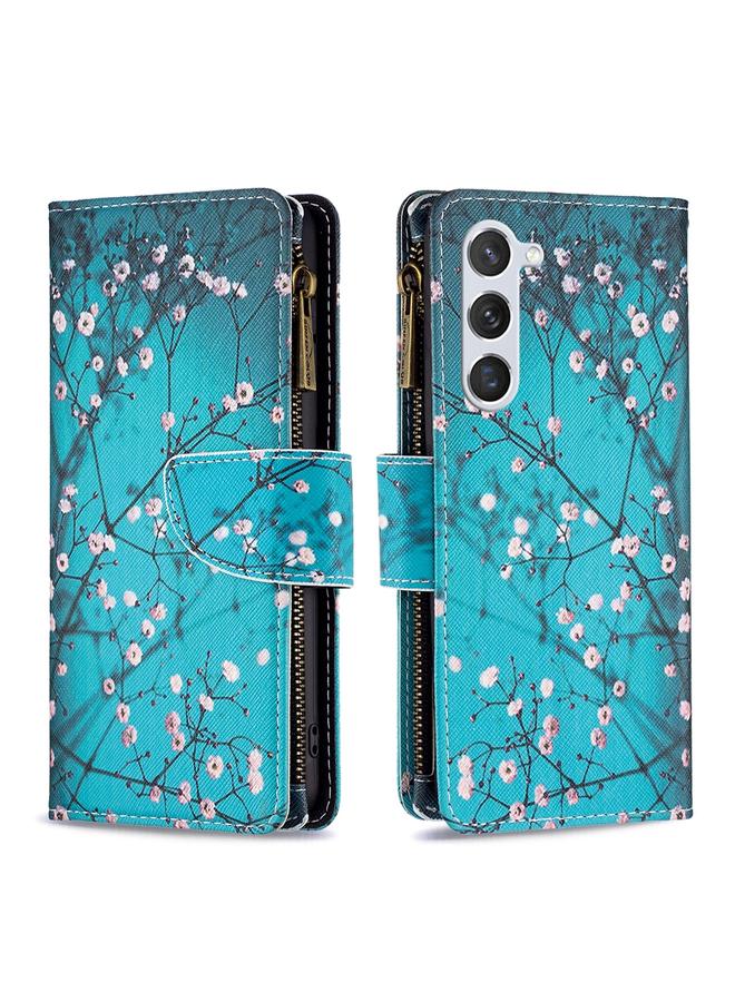 اس-توب جراب لهاتف Samsung Galaxy S24 5G بنمط رسم ملون وسحاب من الجلد - Image 1