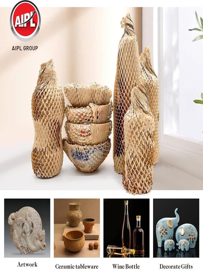AIPL Honeycomb Packing Paper, 15"x50 Meter Substitute Alternative for Bubble Cushioning Wrap for Moving Shipping Packaging, Recyclable Packing Wrap Protective Roll - Image 3