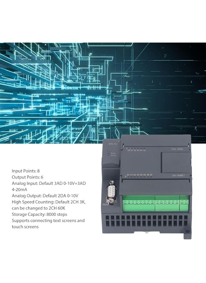 Generic - Cryfokt Programmable Logic Controller, DC24V 8 in 6 Out PLC Control Programmable Logic Controller, Analog RS485 Port, Stable and Reliable, Easy Installation, Industrial Control Board - Image 1
