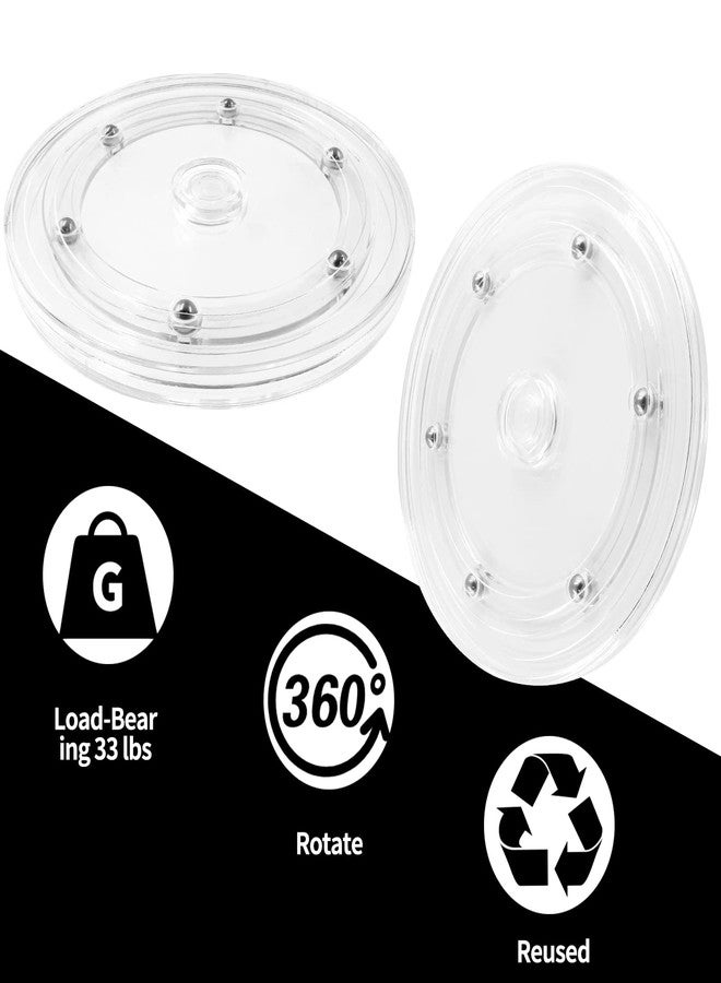 Bivethoi 6 Inch Mini Turntable - Clear Rotating Tray, Acrylic Ball Bearing Turntable Plate for Kitchen, Spice Rack, TV, Laptop, Computer Monitor - Image 3