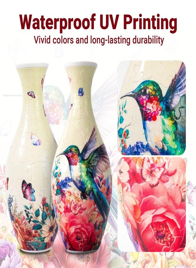 HOTPLACY Hummingbird 3D Puzzle Vase for Adults to Flower Arrangement and Home Decoration Made by 160 Curved Plastic Puzzle Pieces,Great Gift for Mother's Day and Housewarming - Image 5