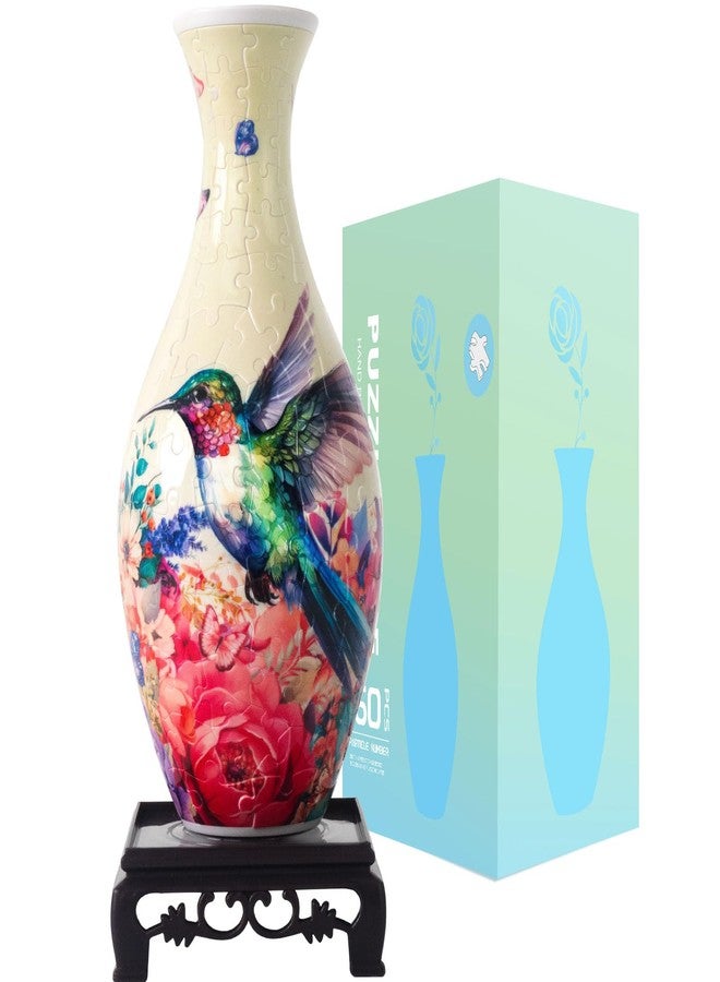 HOTPLACY Hummingbird 3D Puzzle Vase for Adults to Flower Arrangement and Home Decoration Made by 160 Curved Plastic Puzzle Pieces,Great Gift for Mother's Day and Housewarming - Image 1