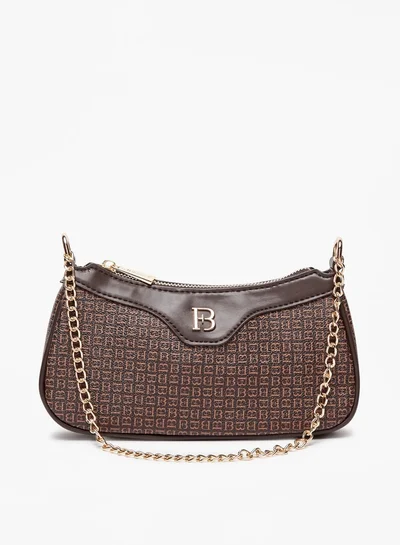 Flora Bella By Shoexpress Women Textured Shoulder Bag with Zip Closure and Chain Strap