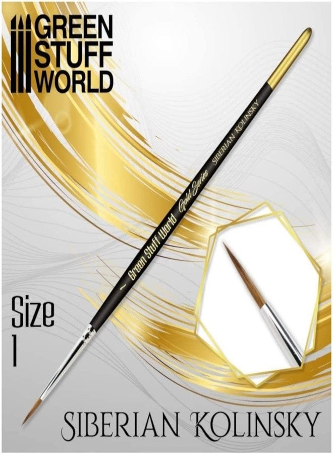 Green Stuff World for Models and Miniatures Gold Series Siberian Kolinsky Brush - Size 1 (2358) - Image 3