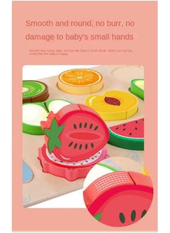 Filly Wooden Simulation Vegetable And Fruit  Puzzle Pieces Cut Happy Young Children's Baby Play House Kitchen Toys(Assorted one item only, Puzzle items are not exhausted in items in pictures)  - Image 4