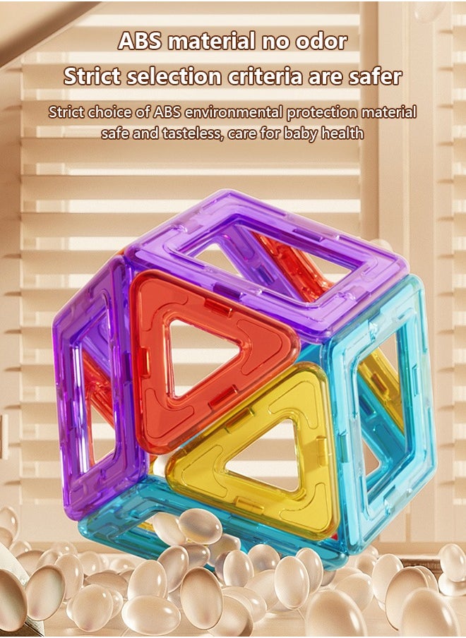 Occuwzz Educational Learning Building Blocks for Kids and Toddlers 60-Piece Construction Magnetic Blocks Toy in Varying Shapes and Colors Set 3D Magnetic Cubes for Kids Stacking Toys Gift for Boys and Girls  - Image 3