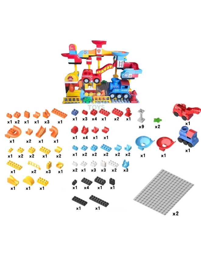 Scion Toys Premium Marble Run Slide Building Blocks for 3+ year old kids, 103 Piece Big Blocks Toy Set – Educational STEM Toy Bricks Set Kids Race Track, Bulk Bricks Set for Boys Girls Toddler Birthday Gifts UAE - Image 2