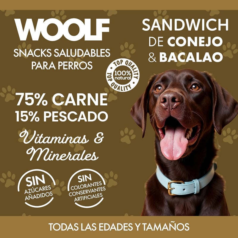 Woolf Rabbit and Cod Triangle for Dog and Cat 100 g - Image 3